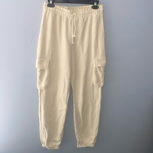 Forever 21 joggers, with pockets. Cream.